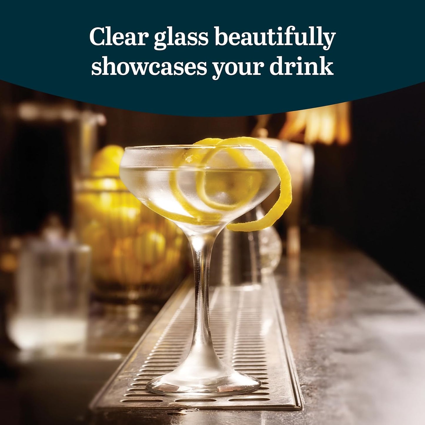 Libbey 3055 Perception Cocktail Coupe Glasses, Elegant, Curvaceous Coupe Martini Glasses, Stemmed Champagne Coupe for Beverages