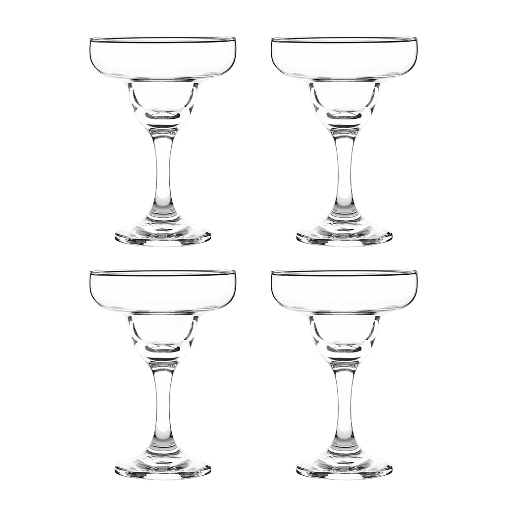 Cristar Margarita Glasses Set Of 4, 10oz Coupe Glasses, Made In Columbia, Tempered Rim, Dishwasher-Safe, Lead-free Cocktail Bar Glasses With Stem For Martinis, Mojitos, Pina Colada & Dessert Glasses.