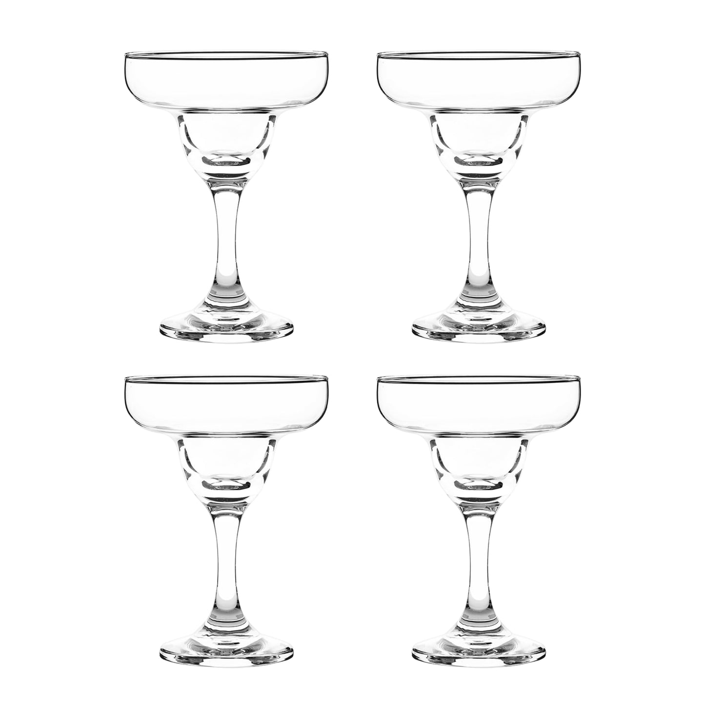 Cristar Margarita Glasses Set Of 4, 10oz Coupe Glasses, Made In Columbia, Tempered Rim, Dishwasher-Safe, Lead-free Cocktail Bar Glasses With Stem For Martinis, Mojitos, Pina Colada & Dessert Glasses.