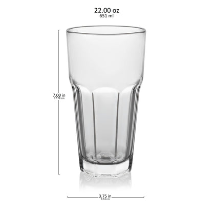 Libbey 15244 Gibraltar DuraTuff Drinking Glass Drinking Cup Set, - Set of 12