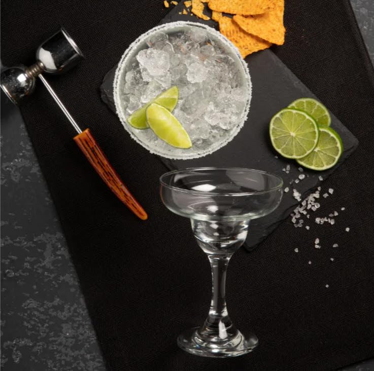 Cristar Margarita Glasses Set Of 4, 10oz Coupe Glasses, Made In Columbia, Tempered Rim, Dishwasher-Safe, Lead-free Cocktail Bar Glasses With Stem For Martinis, Mojitos, Pina Colada & Dessert Glasses.
