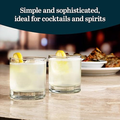 Libbey Heavy Base Rocks Glasses Set, Simple Glassware Drinking Glasses Set Dishwasher Safe Glasses for Cocktail Parties And More