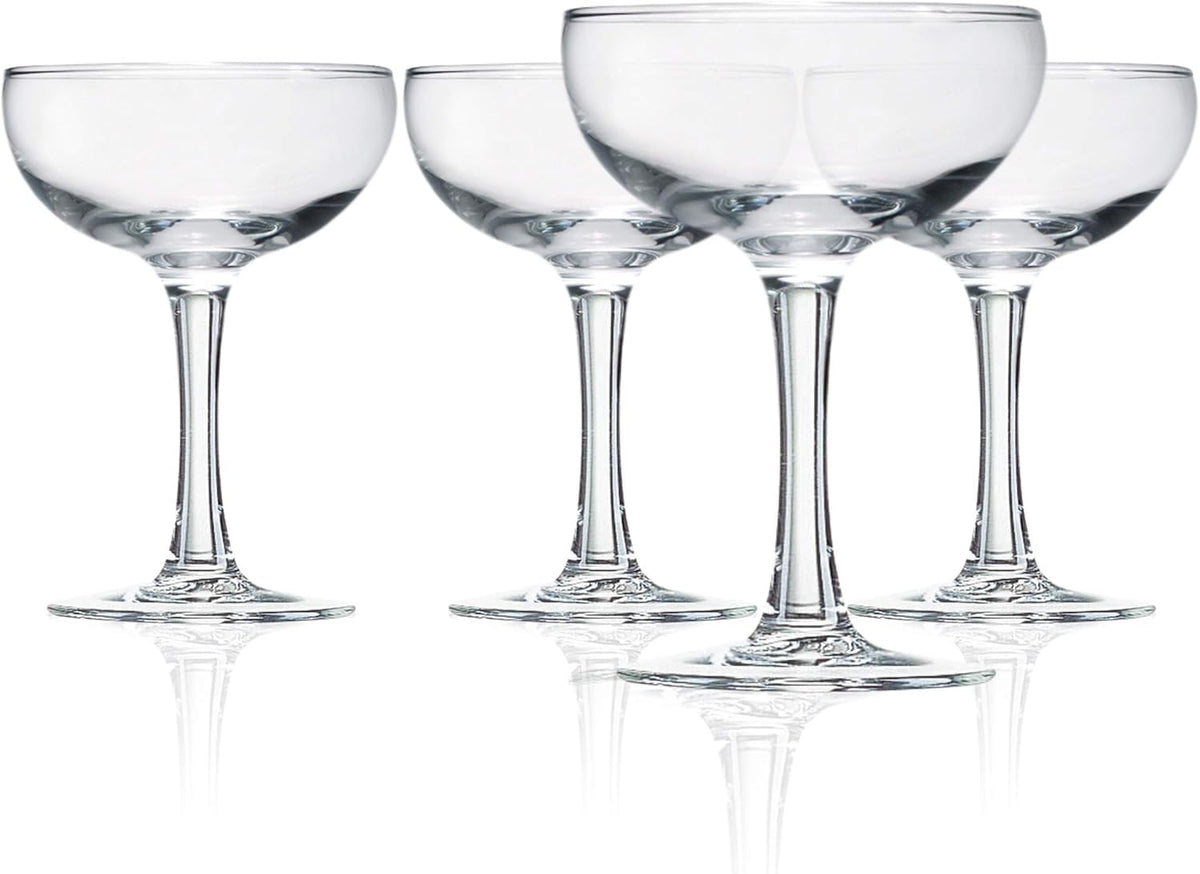 Aspen Brands Coupe Glasses Set of 6-5oz / 150 ml Premium Champagne Coupe Glass, Pure Clear Cocktail Glasses for Champagne, Espresso, Manhattan