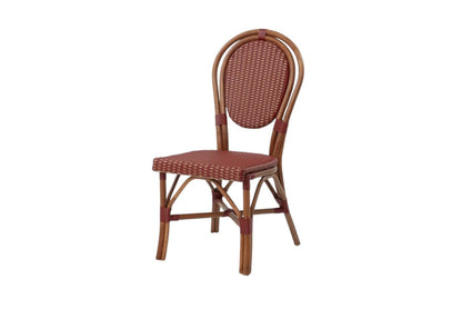 Aspen Brands Classic Commercial Grade Rattan French Bistro Chair, Indoor/Outdoor, Blue & White