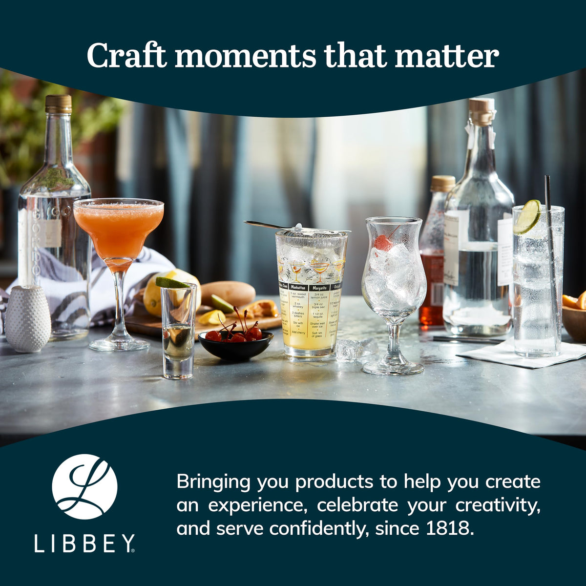 Libbey 917CD Heavy Base Rocks Glasses Set of 12, Rocks Glass Cups with Simple Lines, Elegant Old Fashioned Glass Set for Whiskey, Cocktails and More