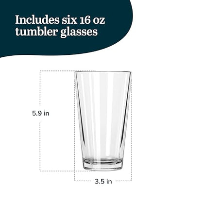 Libbey Craft Brews Beer Glasses Set of 6, Versatile, Premium Beer Glass Set, Craft Beer Glasses for Pilsner, Stout, Lager, IPA & More