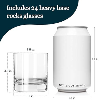 Libbey Heavy Base Rocks Glasses Set, Simple Glassware Drinking Glasses Set Dishwasher Safe Glasses for Cocktail Parties And More