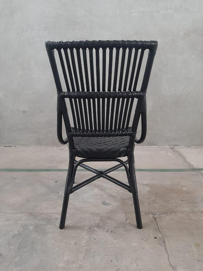 Aspen Brands Laguna Bistro Chair - Designed to be Stackable and Made for Both Indoor and Outdoor use. 300 lbs max Limit. Rattan Frame. Storage Outside. 1 Chair Included
