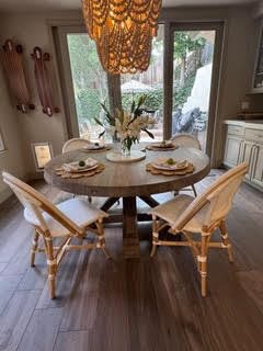 Aspen Brands Classic Commercial Grade Rattan French Bistro Chair, Indoor/Outdoor, White - Stackable up to 6 Chairs