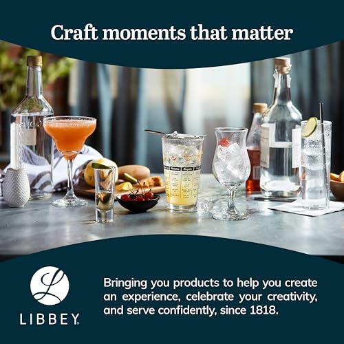 Libbey Heavy Base Rocks Glasses Set, Simple Glassware Drinking Glasses Set Dishwasher Safe Glasses for Cocktail Parties And More