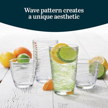 Libbey Ascent Tumbler and Rocks Glass Set, Drinking Glasses Set, Dishwasher Safe, Durable Drinking Glasses, Versatile Glassware Set for Any Occasion