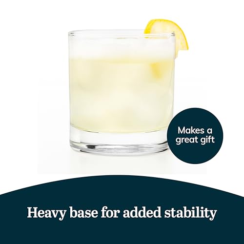 Libbey Heavy Base Rocks Glasses Set, Simple Glassware Drinking Glasses Set Dishwasher Safe Glasses for Cocktail Parties And More