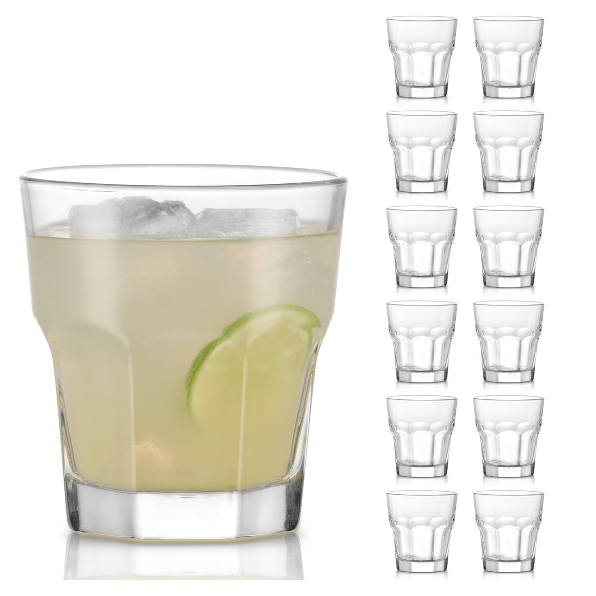 Libbey Gibraltar DuraTuff Double Old Fashioned Glass Set of 12, 12 Oz Durable Restaurant Style Whiskey Glasses, Drinkware Set for Home, Bars, Gifting