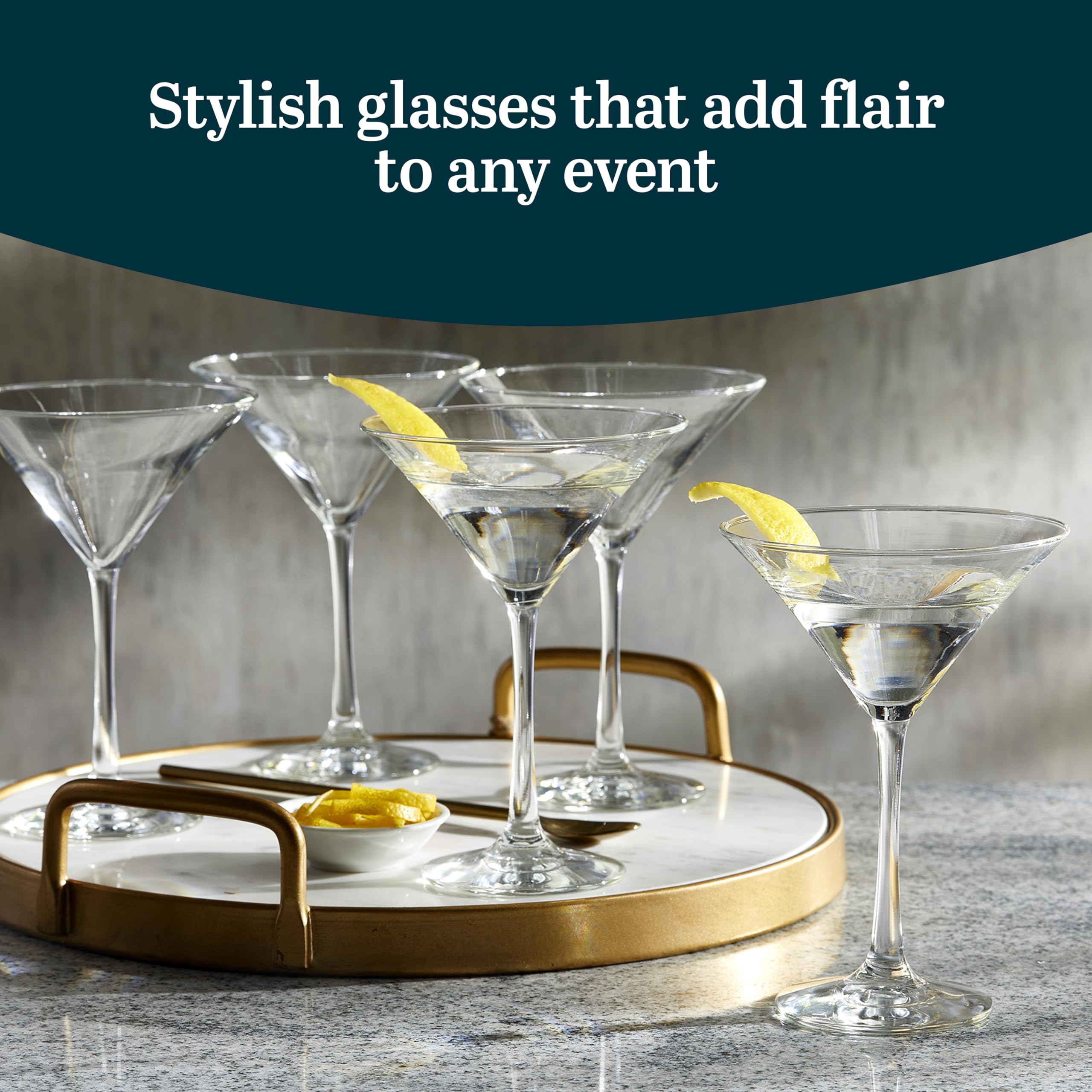 Libbey 7512 Martini Party Glasses 8oz.  Set of 12