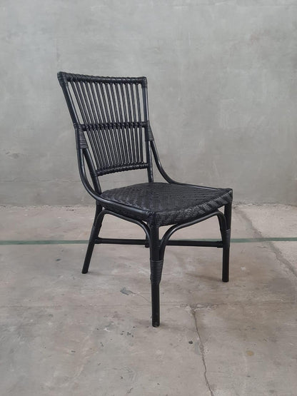 Aspen Brands Laguna Bistro Chair - Designed to be Stackable and Made for Both Indoor and Outdoor use. 300 lbs max Limit. Rattan Frame. Storage Outside. 1 Chair Included
