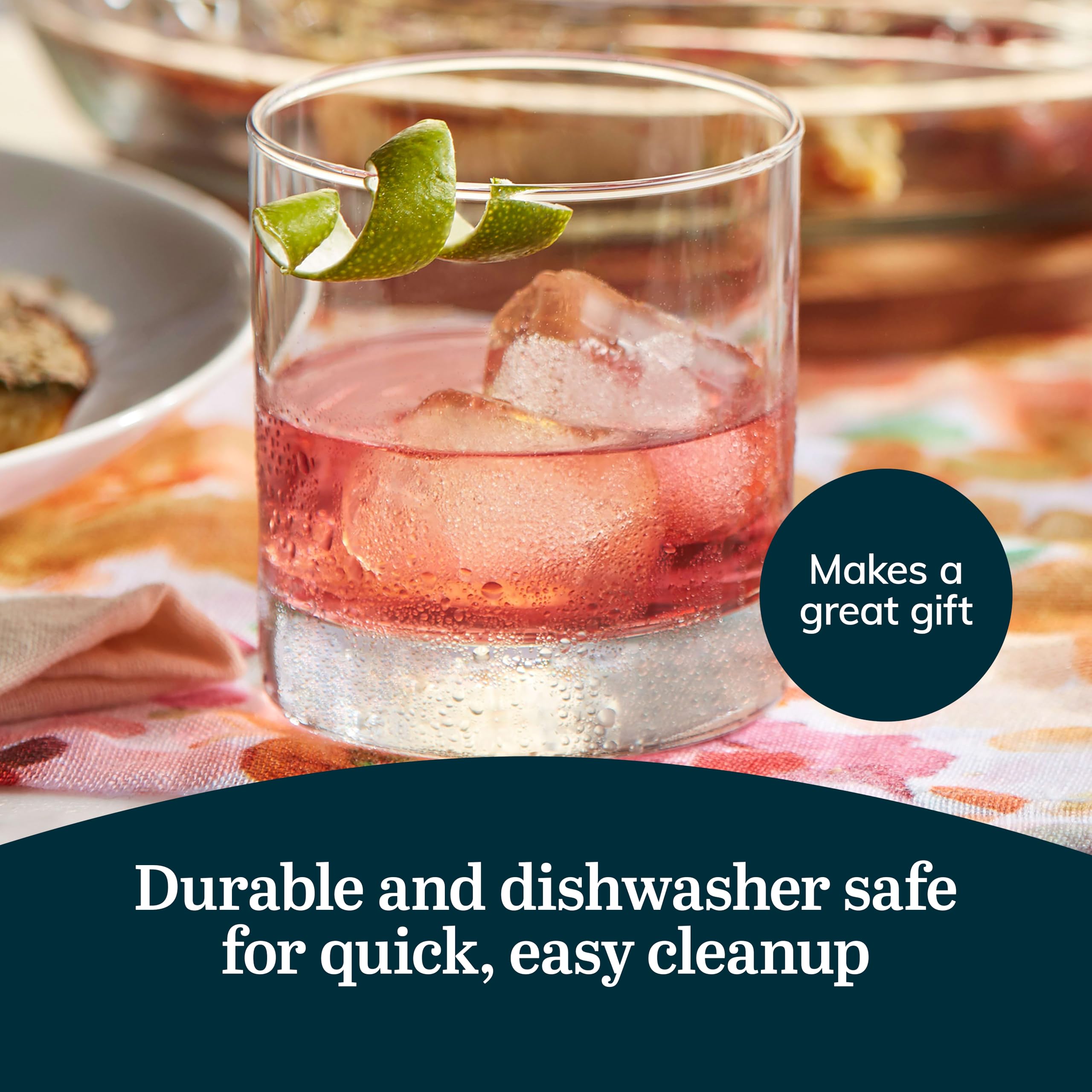 Libbey 917CD Heavy Base Rocks Glasses Set of 12, Rocks Glass Cups with Simple Lines, Elegant Old Fashioned Glass Set for Whiskey, Cocktails and More