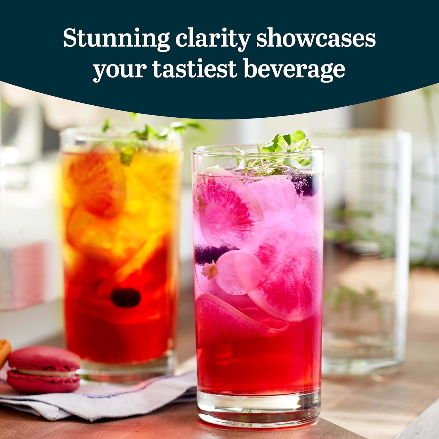 Aspen Brands Manhattan Drinking Glasses, 15.5 Oz, Set of 12, Heavy Base, Clear