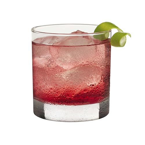 Libbey Heavy Base Rocks Glasses Set, Simple Glassware Drinking Glasses Set Dishwasher Safe Glasses for Cocktail Parties And More