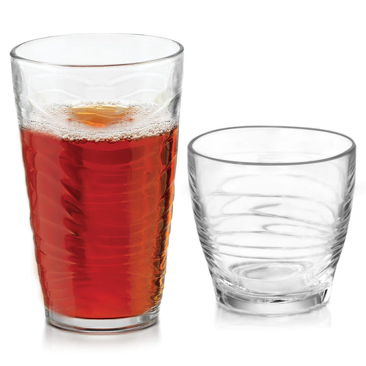 Libbey Ascent Tumbler and Rocks Glass Set, Drinking Glasses Set, Dishwasher Safe, Durable Drinking Glasses, Versatile Glassware Set for Any Occasion