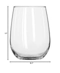 Libbey Glassware 221 Stemless White Wine Glass, 17 oz. (Pack of 12)