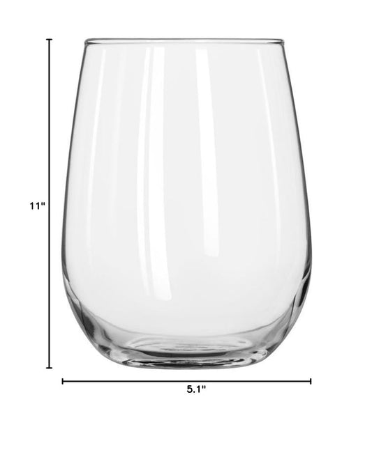 Libbey Glassware 221 Stemless White Wine Glass, 17 oz. (Pack of 12)
