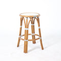 Aspen Brands The Backless White and Grey Cafe Stool is Our Iconic French Cafe Bistro Chair. at Counter Height 26".