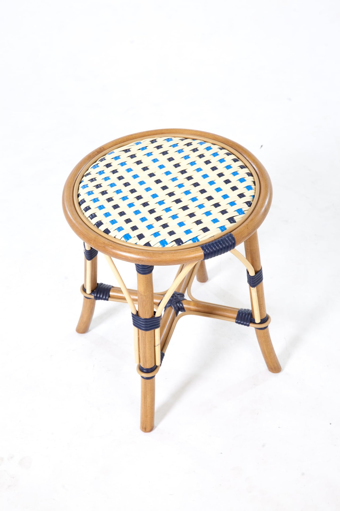 Aspen Brands The Backless Navy, Cream, Lite Blue Cafe Stool is Our Iconic French Cafe Bistro Chair