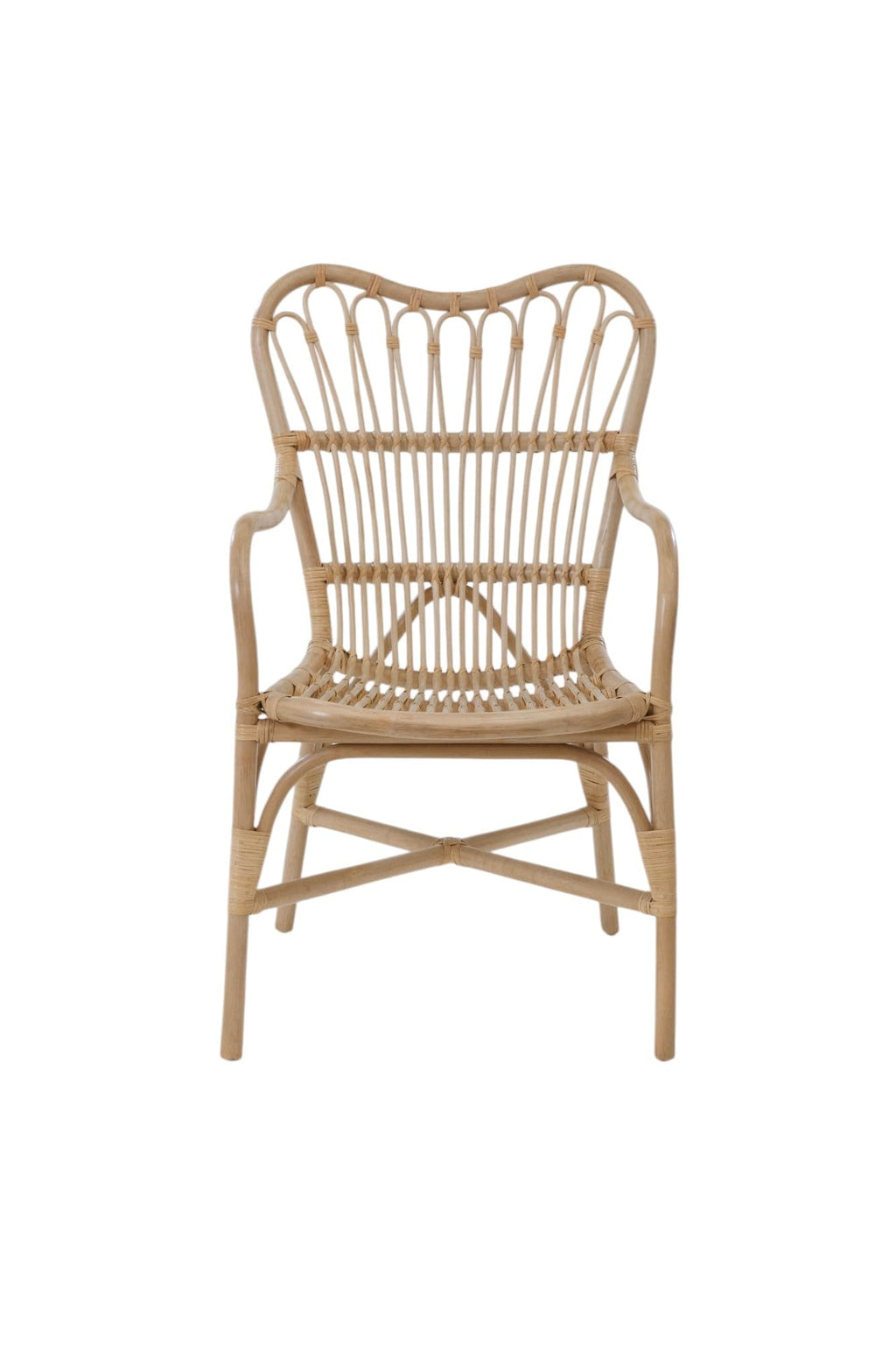 Aspen Brands Frenchy Rattan Bistro Chair with Armrest, Parisian Style, Natural Brown