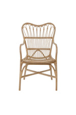 Aspen Brands Frenchy Rattan Bistro Chair with Armrest, Parisian Style, Natural Brown