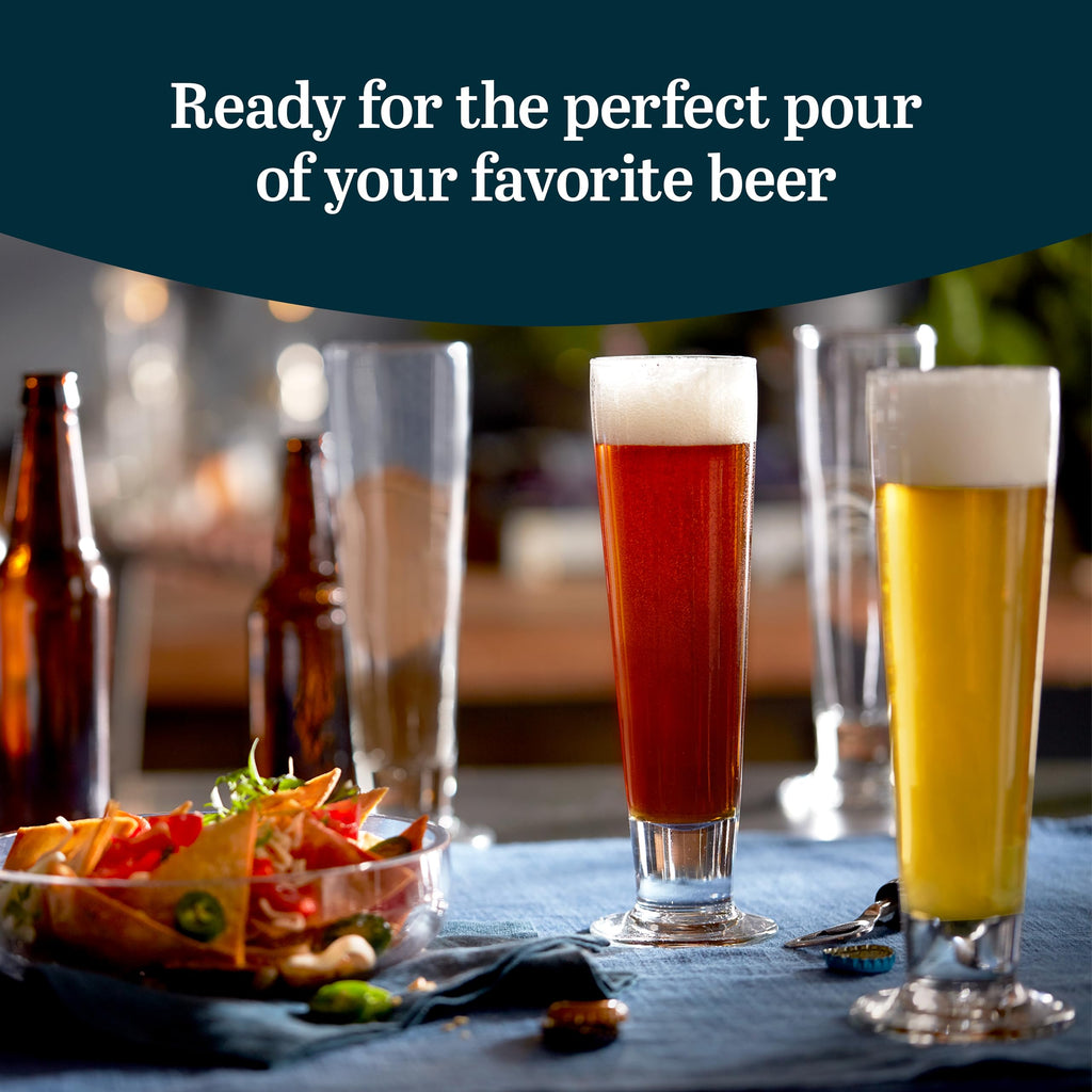 Libbey Craft Brews Beer Glasses Set of 6, Versatile, Premium Beer Glass Set, Craft Beer Glasses for Pilsner, Stout, Lager, IPA & More