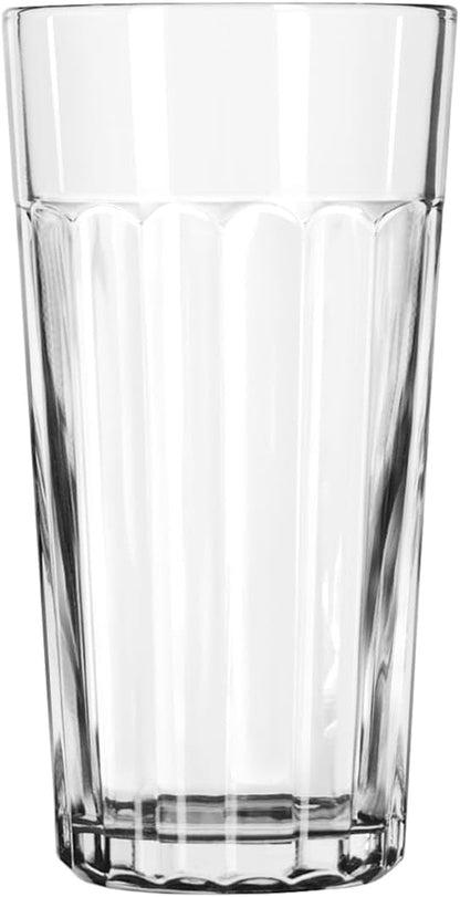 Libbey 15645, Duratuff Panel Tumbler Glass, 24 Ounce Iced Tea and Soda Glasses - 12 pack