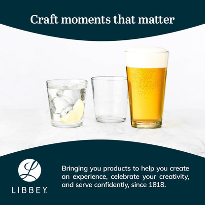 Libbey Pint Glass with DuraTuff Rim (1639HT), 16oz