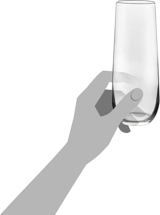 Libbey 228 Stemless Champagne Flute Glasses, 8.5-ounce, Set of 12