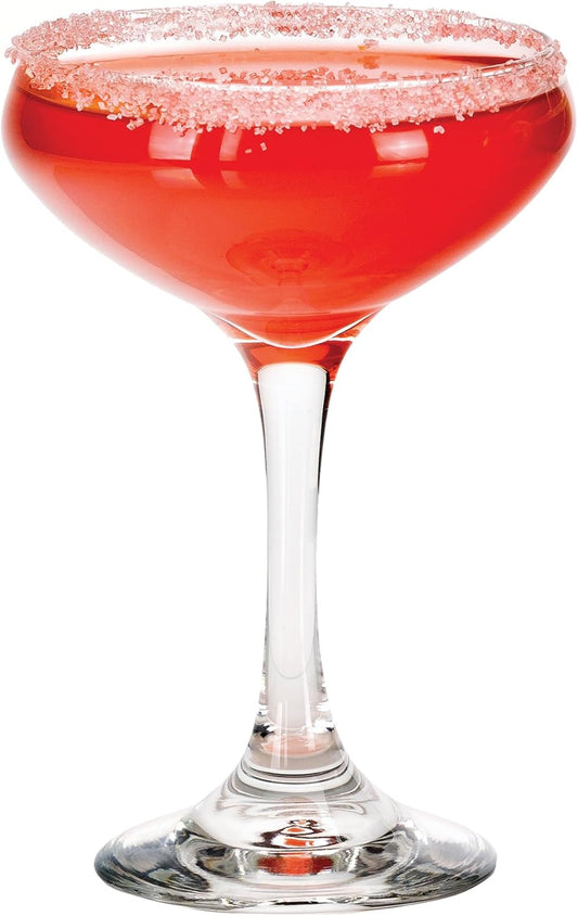 Libbey 3055 Perception Cocktail Coupe Glasses, Elegant, Curvaceous Coupe Martini Glasses, Stemmed Champagne Coupe for Beverages