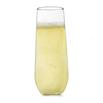 Aspen 8.5oz Stemless Champagne Flute Glasses, Set of 12