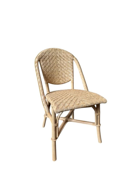 Aspen Brands Newport Original (Real) Rattan Frame Bistro Side Chair, Natural Brown, Parisian Inspired Design