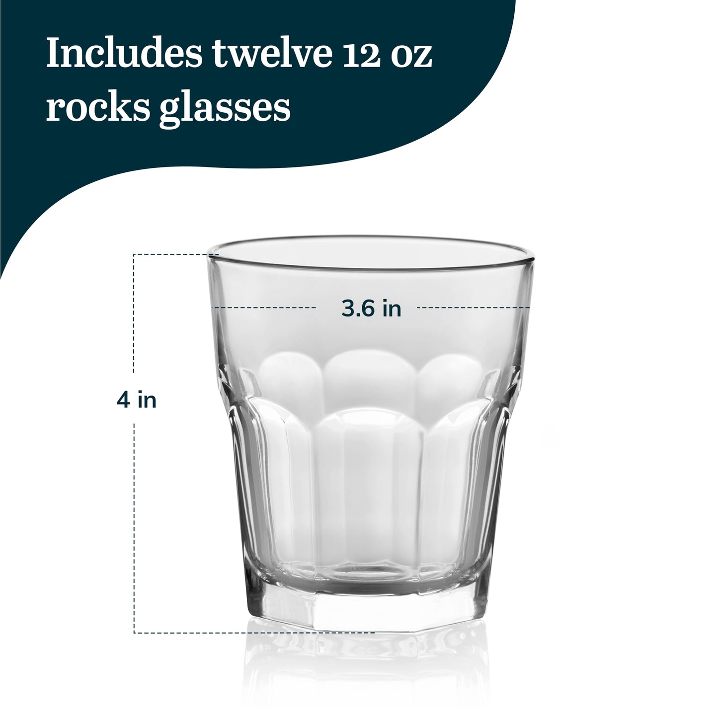 Libbey 15244 Gibraltar DuraTuff Drinking Glass Drinking Cup Set, - Set of 12