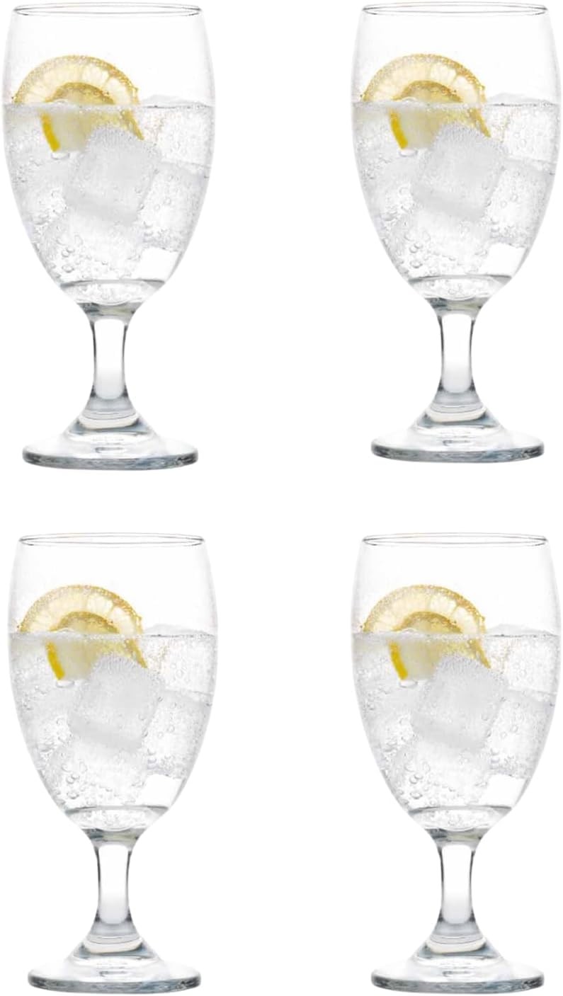 Aspen Collection Water Goblet Glass Set, 12 Pieces, 16.5 oz Stemmed Glasses