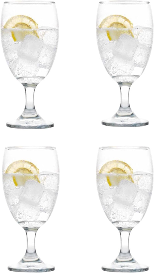 Aspen Collection Water Goblet Glass Set, 12 Pieces, 16.5 oz Stemmed Glasses