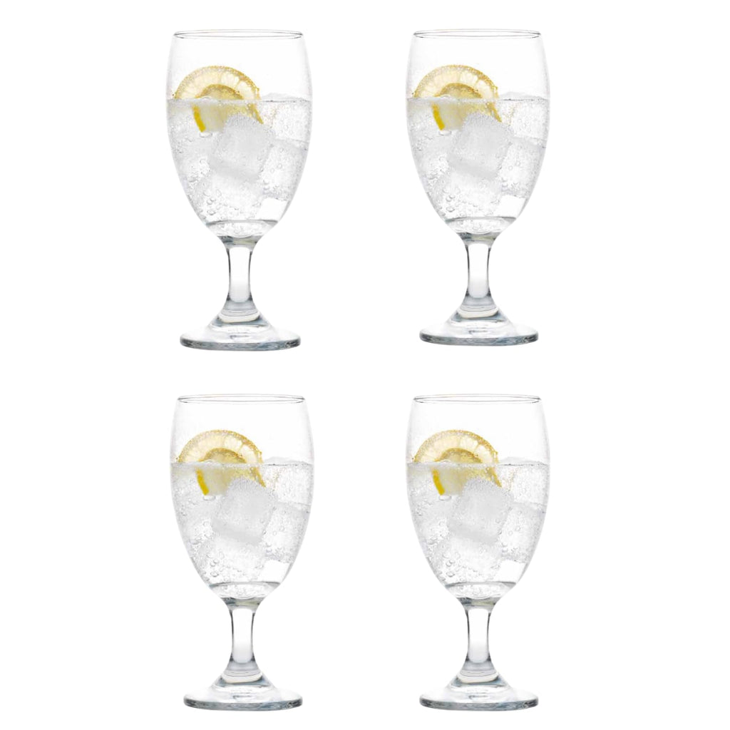 Cristar Lexington Glass Water Goblets Set Of 4, 16.5oz Dishwasher Safe Drinking Goblets For Iced Tea, Sangria, Lead-Free Stemmed Water Glasses, Made in Colombia.