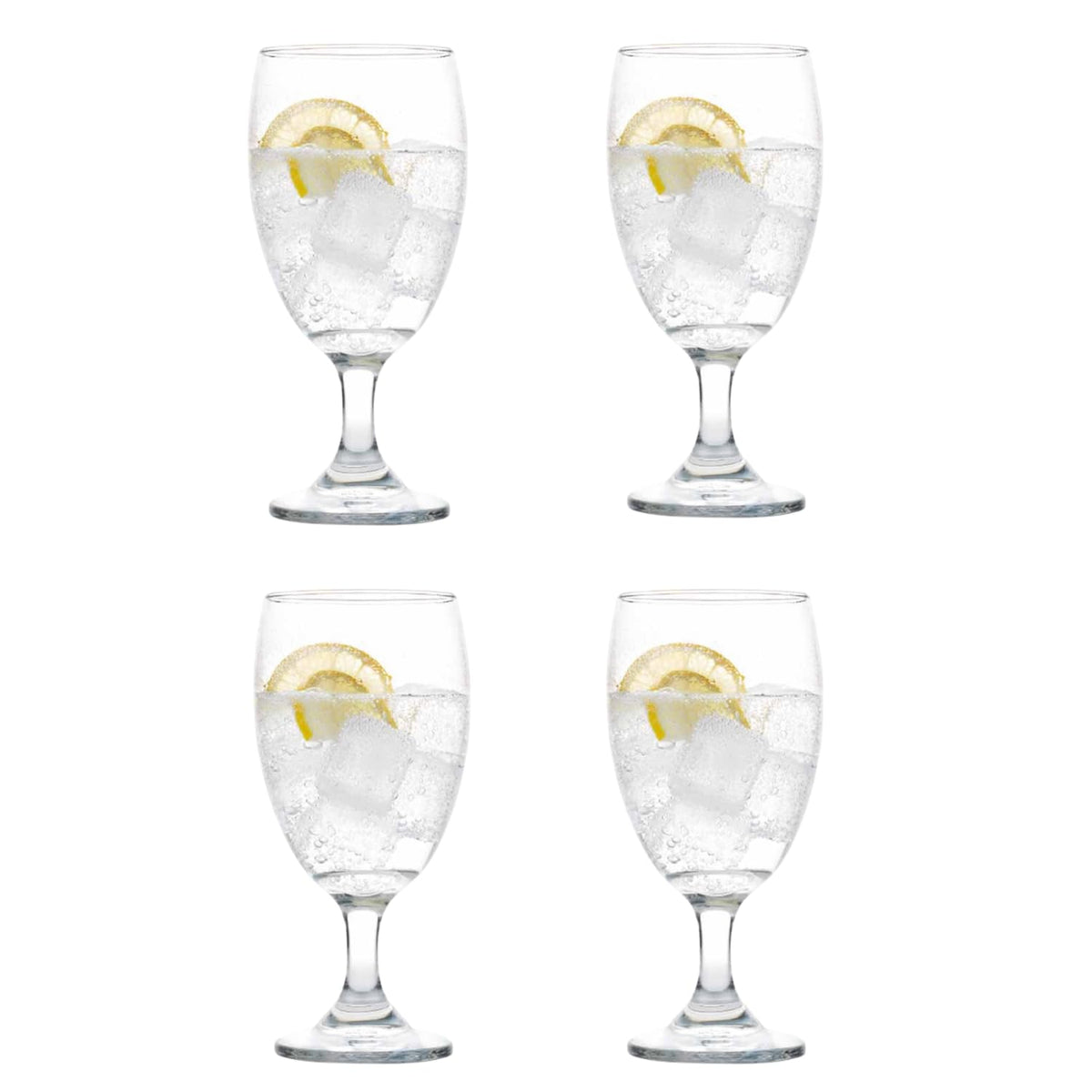 Cristar Lexington Glass Water Goblets Set Of 4, 16.5oz Dishwasher Safe Drinking Goblets For Iced Tea, Sangria, Lead-Free Stemmed Water Glasses, Made in Colombia.