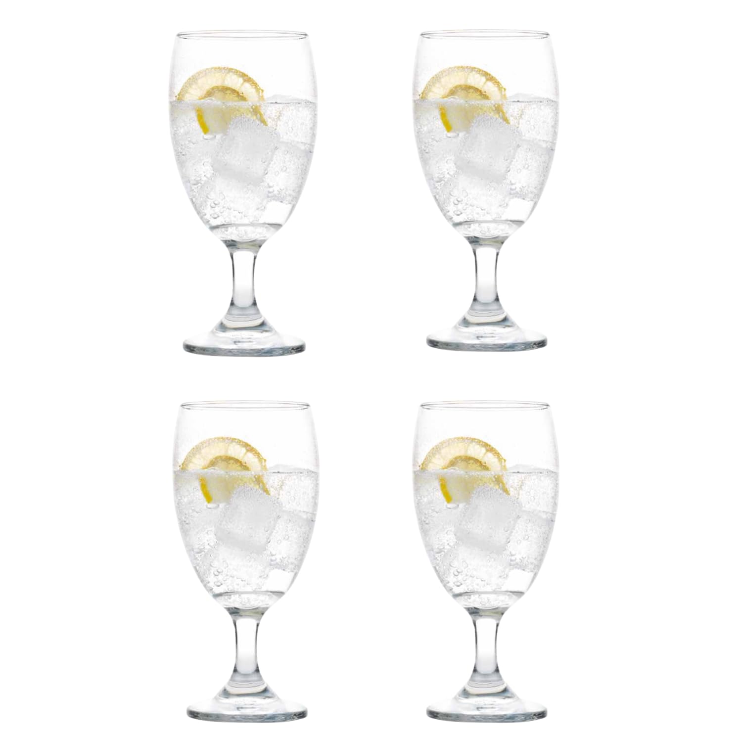 Cristar Lexington Glass Water Goblets Set Of 4, 16.5oz Dishwasher Safe Drinking Goblets For Iced Tea, Sangria, Lead-Free Stemmed Water Glasses, Made in Colombia.