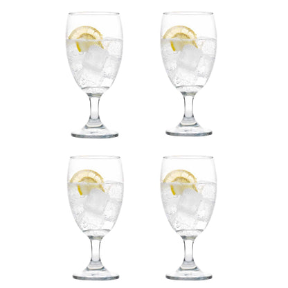 Cristar Lexington Glass Water Goblets Set Of 4, 16.5oz Dishwasher Safe Drinking Goblets For Iced Tea, Sangria, Lead-Free Stemmed Water Glasses, Made in Colombia.