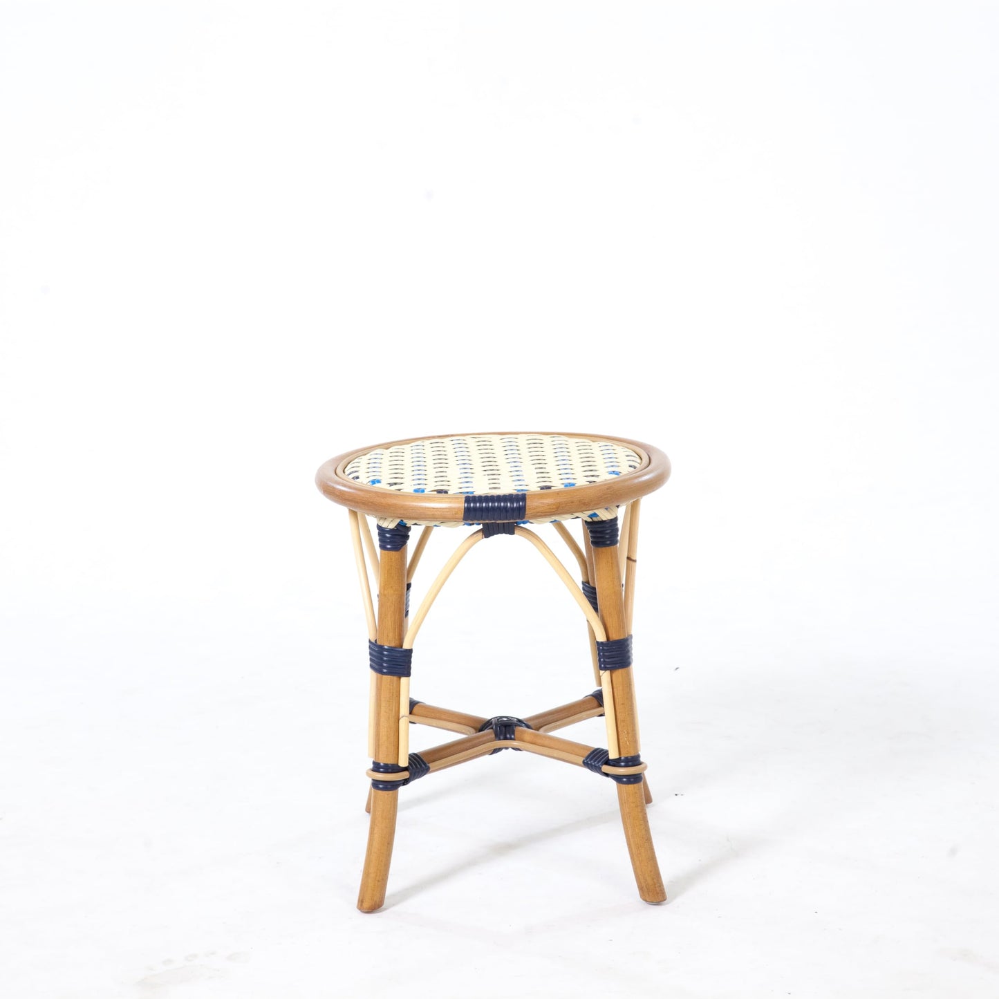 Aspen Brands The Backless Navy, Cream, Lite Blue Cafe Stool is Our Iconic French Cafe Bistro Chair