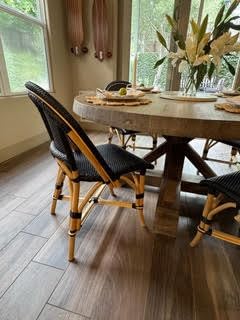 Aspen Brands Original (Real) Classic Commercial Grade Rattan (Wood Frame) French Bistro Chair, Indoor/Outdoor, Black - Stackable up to 6 Chairs