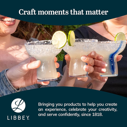 Libbey 2667 Stemless Margarita Glasses Set of 12, 10.25 ounces Classic Lightweight Margarita Cups, Fancy Glassware Set for Celebrations