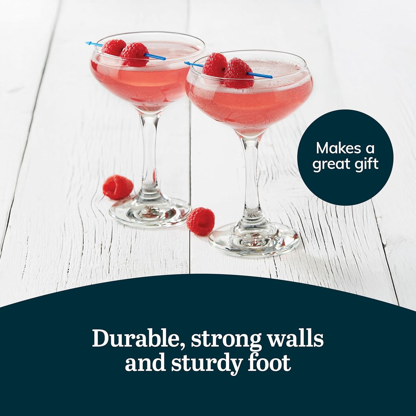 Libbey 3055 Perception Cocktail Coupe Glasses, Elegant, Curvaceous Coupe Martini Glasses, Stemmed Champagne Coupe for Beverages
