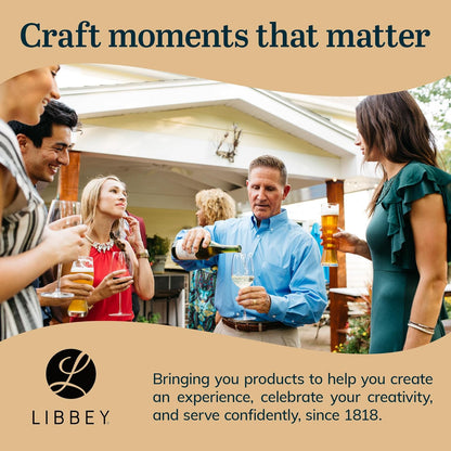 Libbey 228 Stemless Champagne Flute Glasses, 8.5-ounce, Set of 12