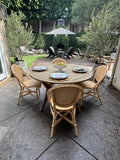 Aspen Brands Newport Original (Real) Rattan Frame Bistro Side Chair, Natural Brown, Parisian Inspired Design
