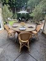 Aspen Brands Newport Original (Real) Rattan Frame Bistro Side Chair, Natural Brown, Parisian Inspired Design